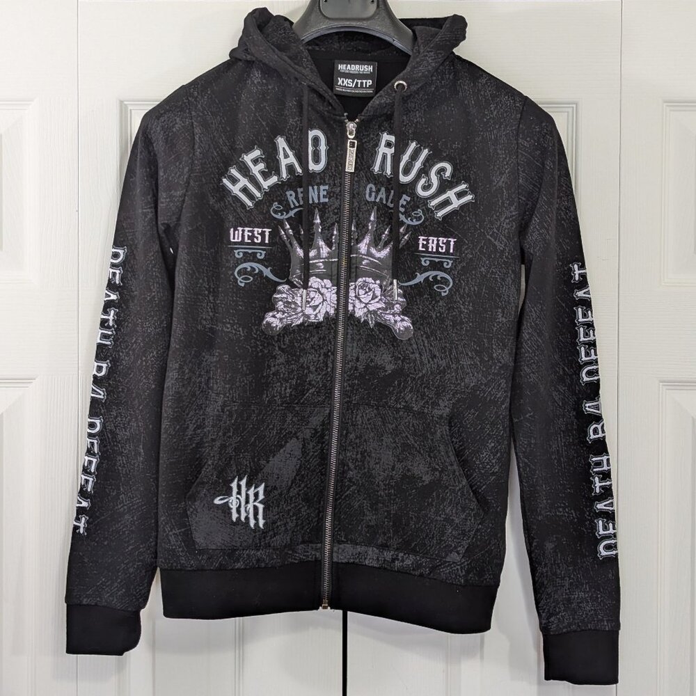 Headrush Women Full-Zip Black Hoodie - Size XXS
